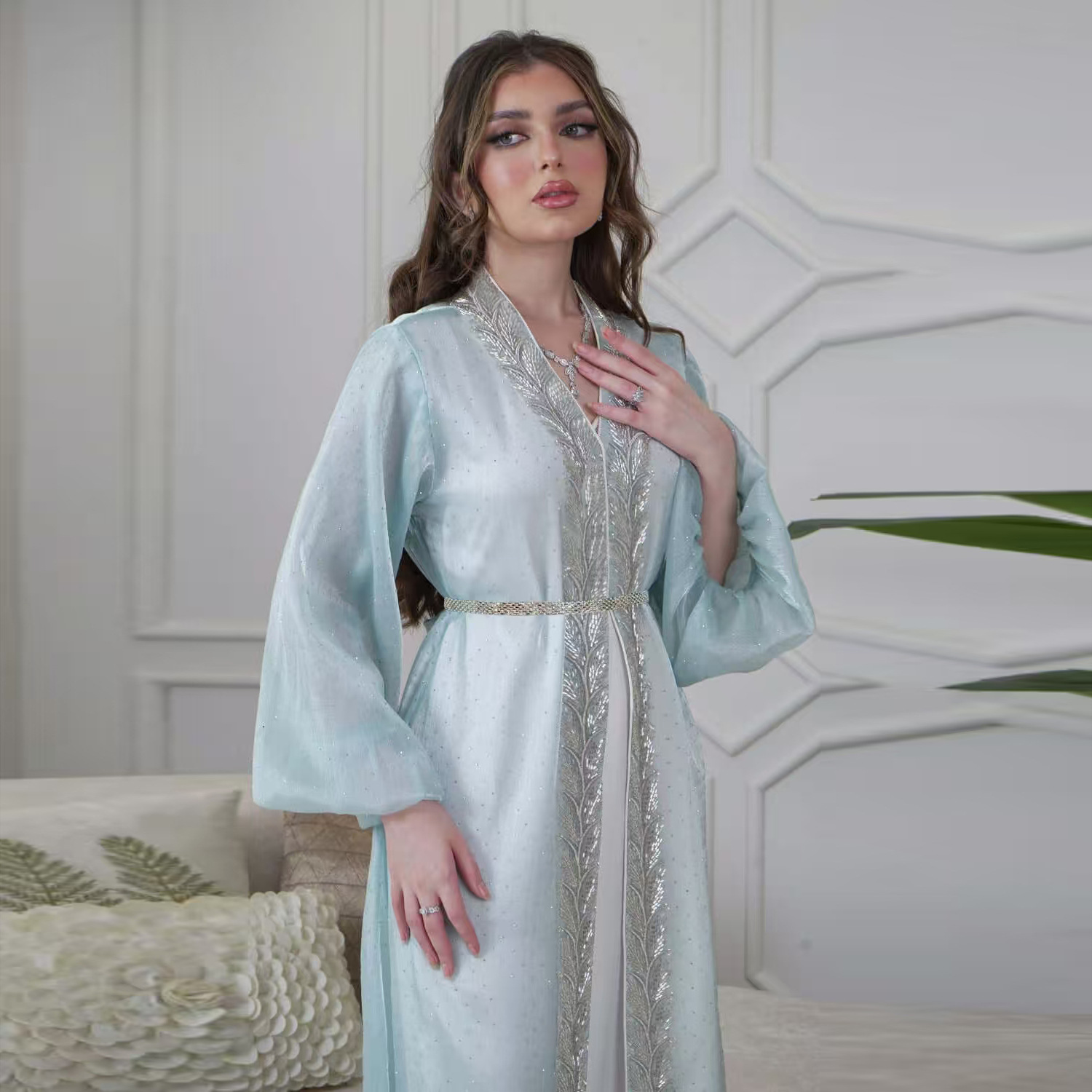 Embroidery Kebaya - イード・ムバラク ジェッラバ 着物 カーディガン ドバイ サテン