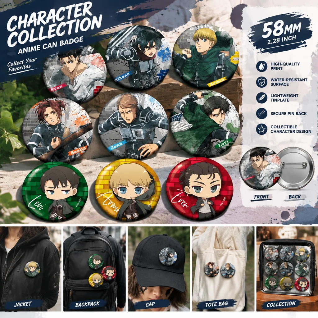 Embroidery Reddit - 「進撃の巨人」アニメグッズ：バッジ、ブローチ、ピン、ボタン、ペンダント、キーチェーン、アクセサリー。ミカサ、エレン、レヴィ、アルミン、ジャン、サーシャのコスプレグッズとしても。ギフトにも最適。