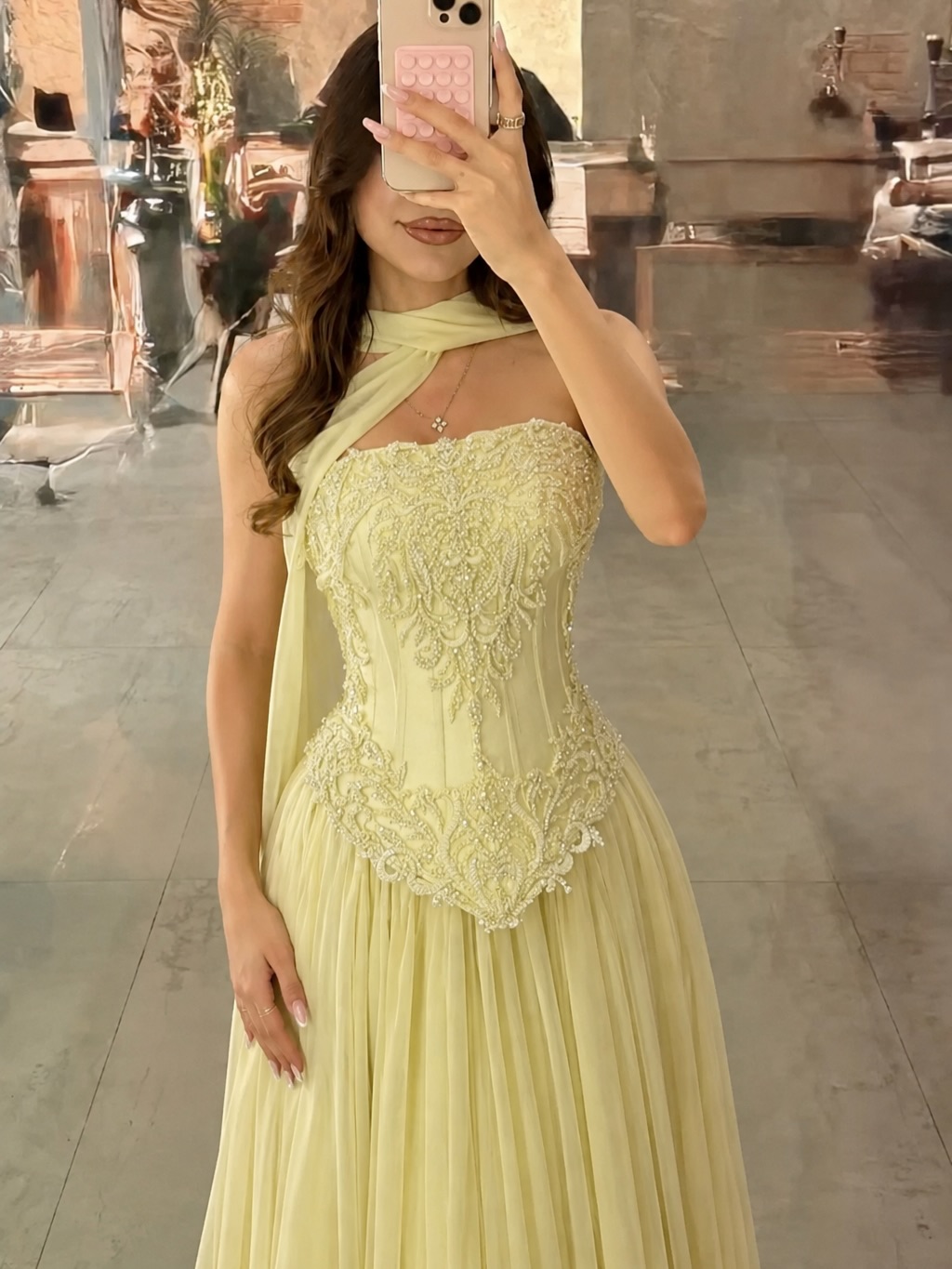 カスタマイズされたセクシーな黄色のレースコルセットプロムドレ - Embroidery Yellow Dress のレビューと価格