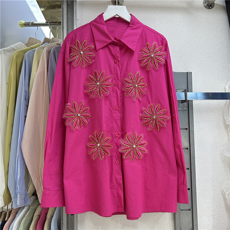 ブラウス女性シャツヴィンテージターンダウンカラーフルスリーブ - Embroidery Online のレビューと価格