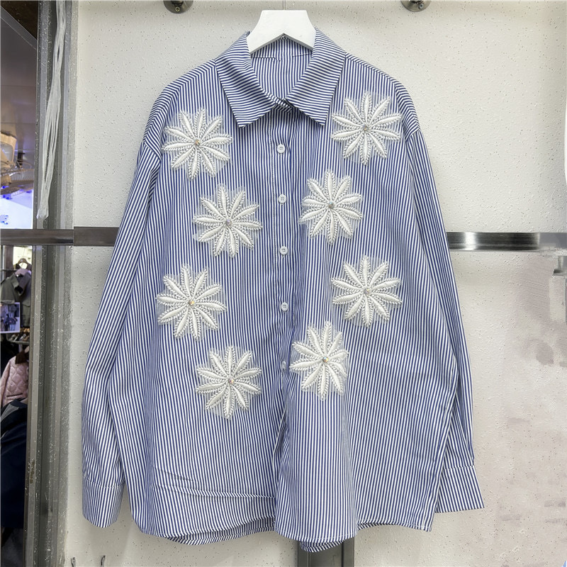 ブラウス女性シャツヴィンテージターンダウンカラーフルスリーブ - Embroidery Online のレビューと価格