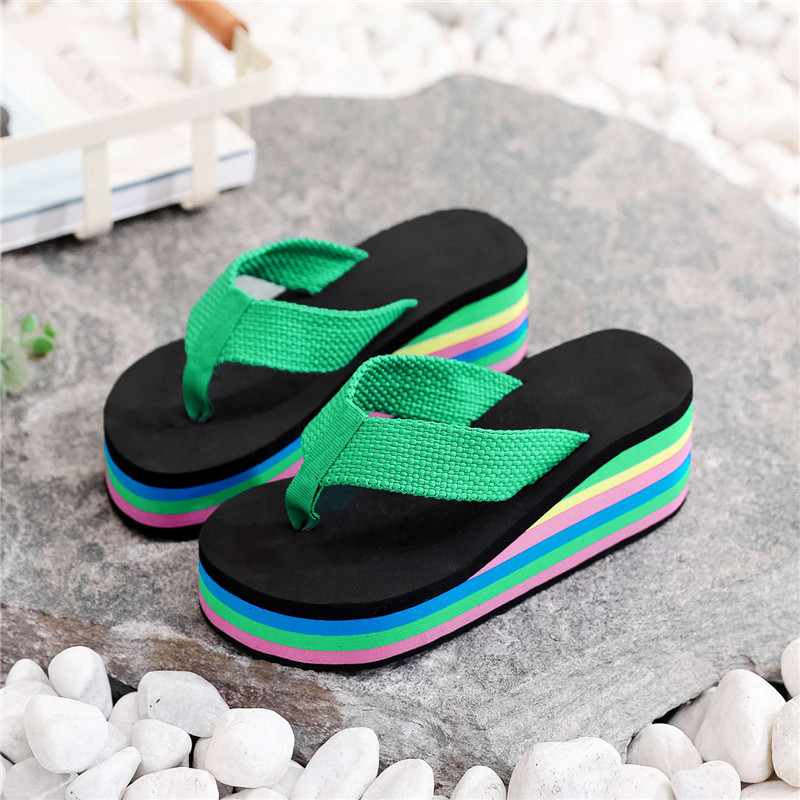 女性ビーチスリッパ夏のノンスリップシューズレディースウェッジ - Embroidery Garments のレビューと価格