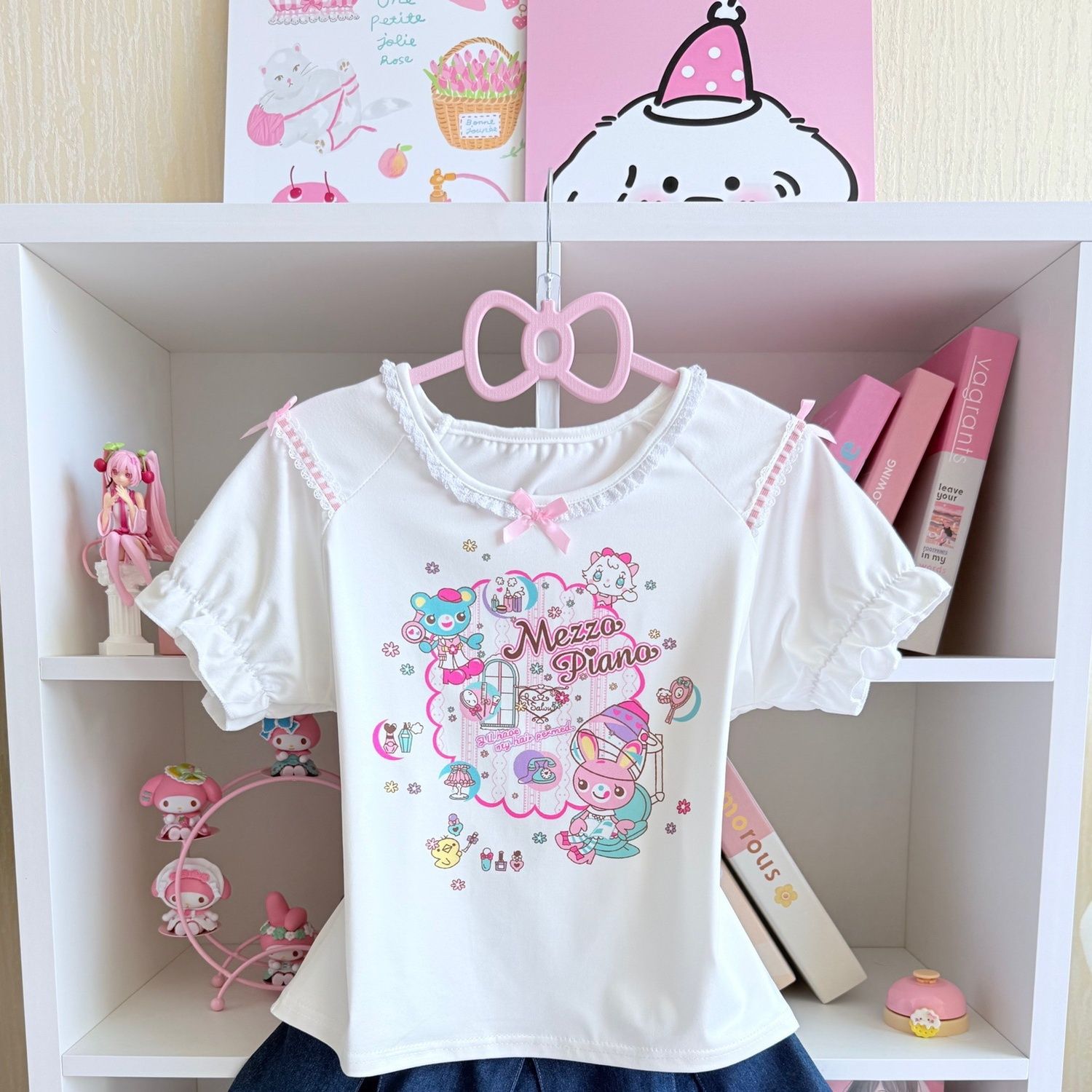 和菓子スカートセット 夏新作 漫画MPプリント半袖Tシャツ＋ - Embroidery Cotton Shirt のレビューと価格