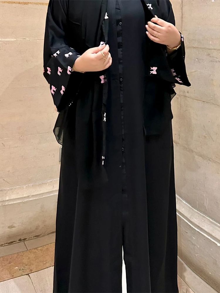 女性のための黒いハートのアバヤ,着物,イスラム教徒のイスラム - Embroidery Kebaya のレビューと価格