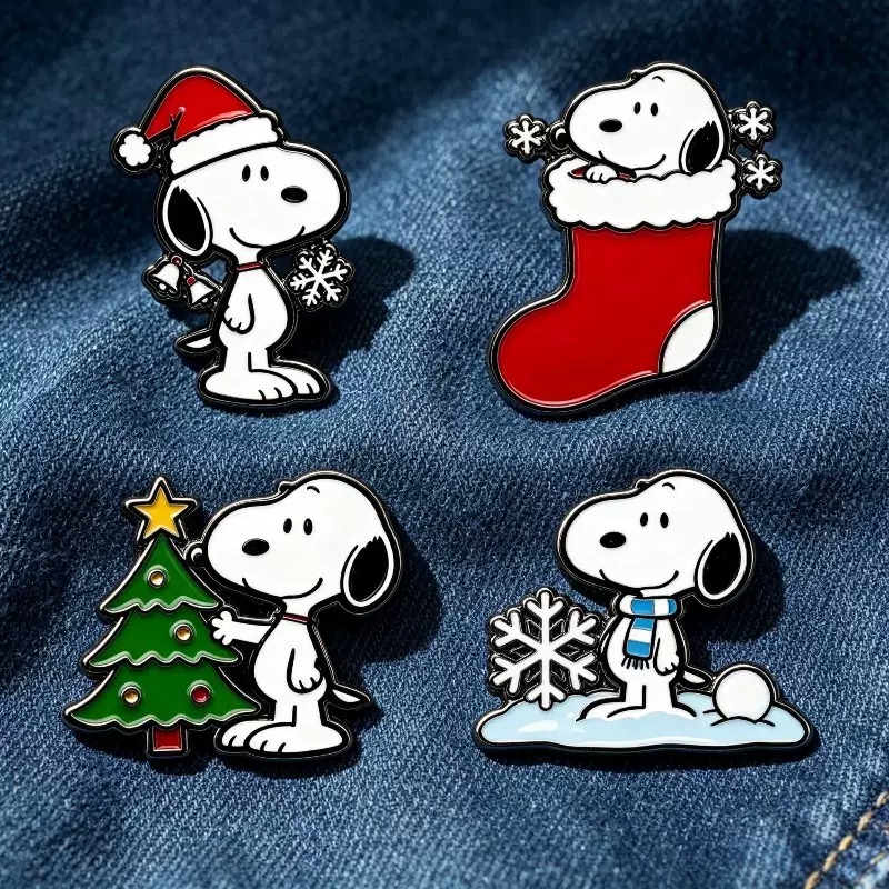 クリスマス柄の可愛い子犬のエナメルピン4個セット。サンタ帽の - Embroidery Reddit のレビューと価格