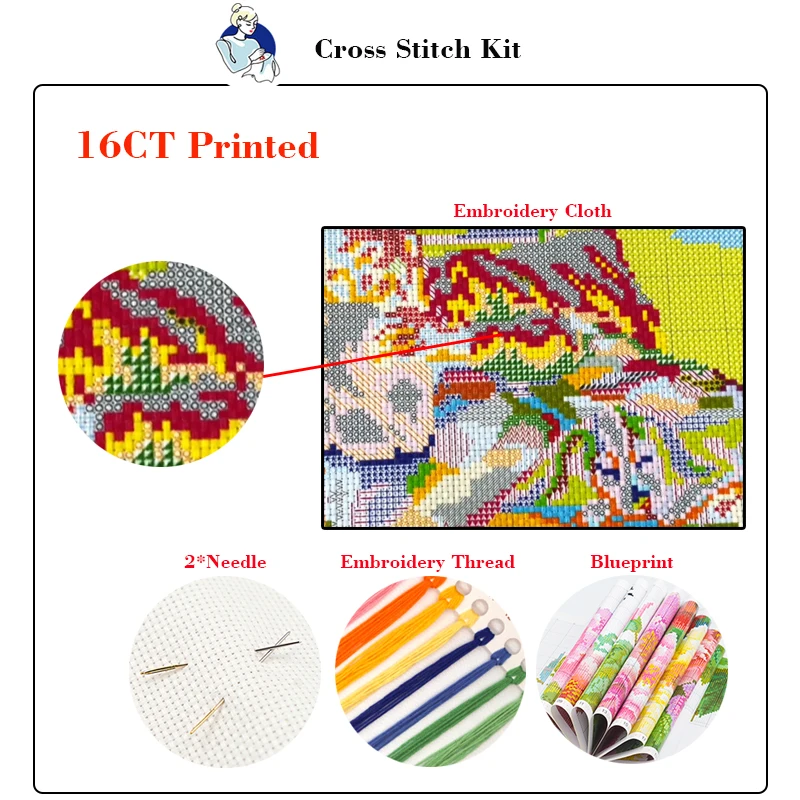 オウム柄のジョイステッチキット、クロスステッチ、手刺embr - Embroidery Meaning のレビューと価格