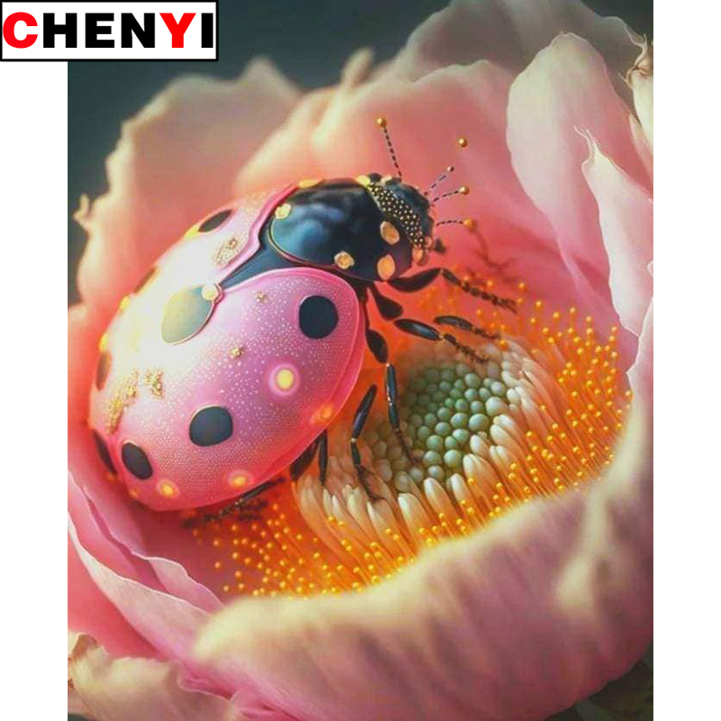 ダイヤモンド絵画の花のモチーフ,完全な5D刺painting - Embroidery Lady Bug のレビューと価格