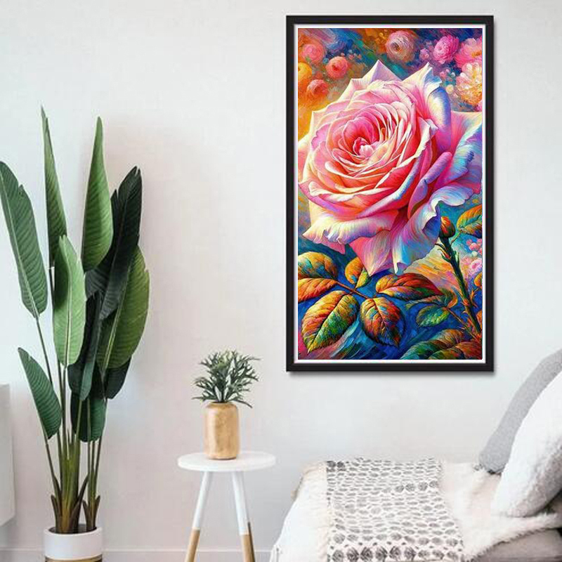 大型絵画フルクリスタルダイヤモンドモザイクフラワーローズフェ - Embroidery Rose のレビューと価格