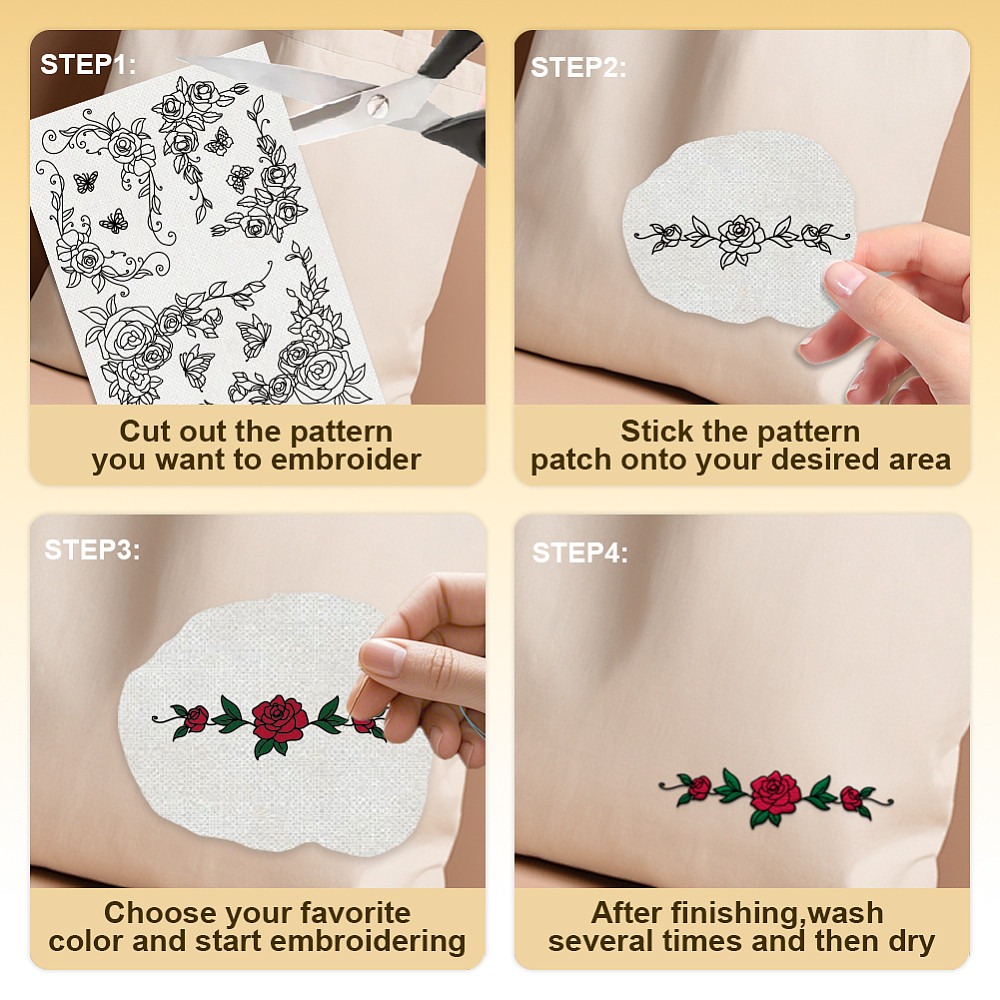 38個入り ローズ柄レース 4枚セット 水溶性刺繍パターン用 - Embroidery Rose のレビューと価格
