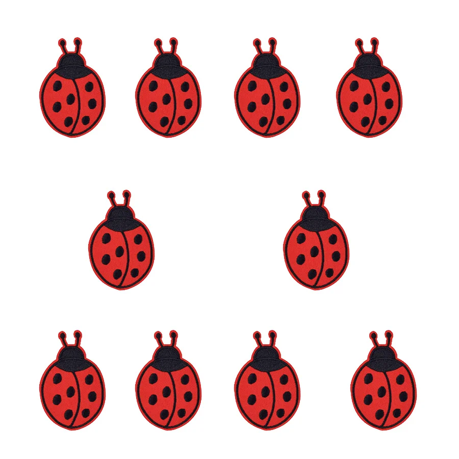 パッチ服アイアンでアップリケ昆虫ストライプ刺繍パッチのための - Embroidery Lady Bug のレビューと価格