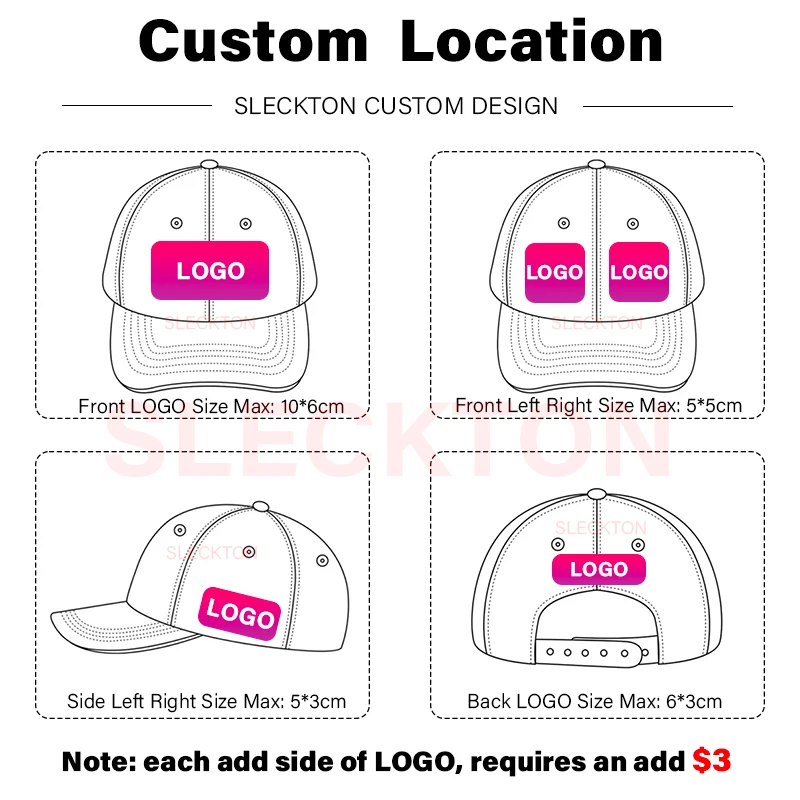 SLECKTON カスタムロゴ野球帽男性と女性のためのブラン - Embroidery Design Logo のレビューと価格