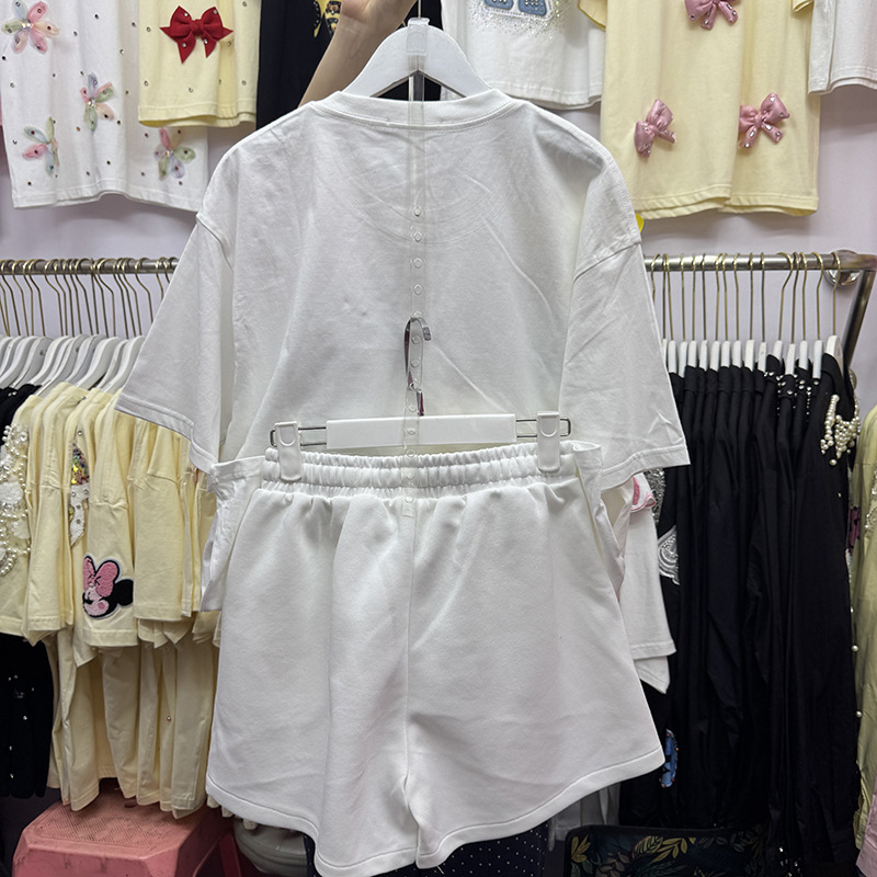 夏カラフルな 3D 花 Tシャツ真珠ビーズ花刺繍 Tシャツ  - Embroidery Cotton Shirt のレビューと価格