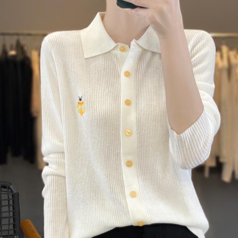 WinvyNee 婦人服 春ポロネックカーディガン てんとう - Embroidery Lady Bug のレビューと価格