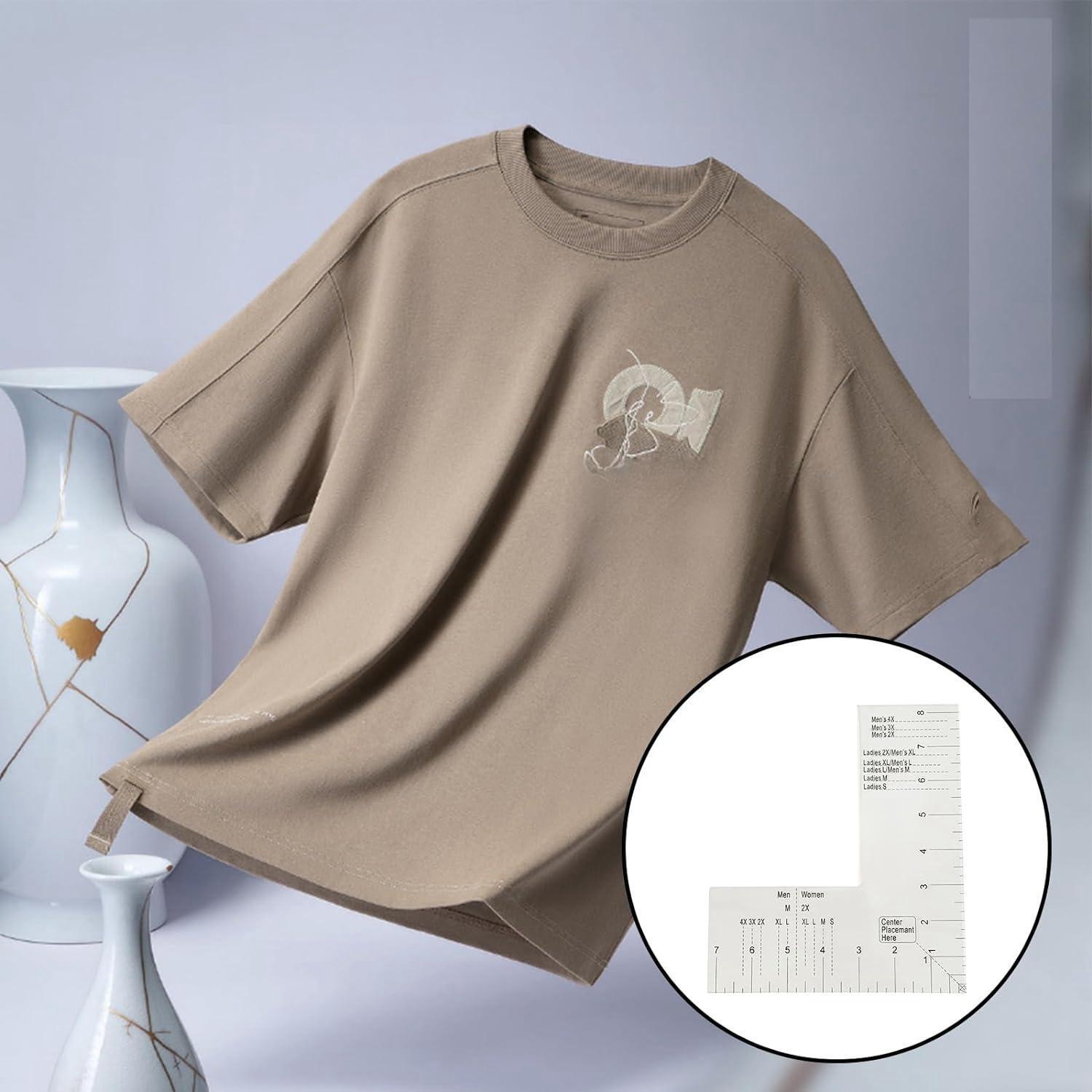 TシャツガイドDIYクリエイティブツール、アクリル素材、表裏 - Embroidery Design Logo のレビューと価格