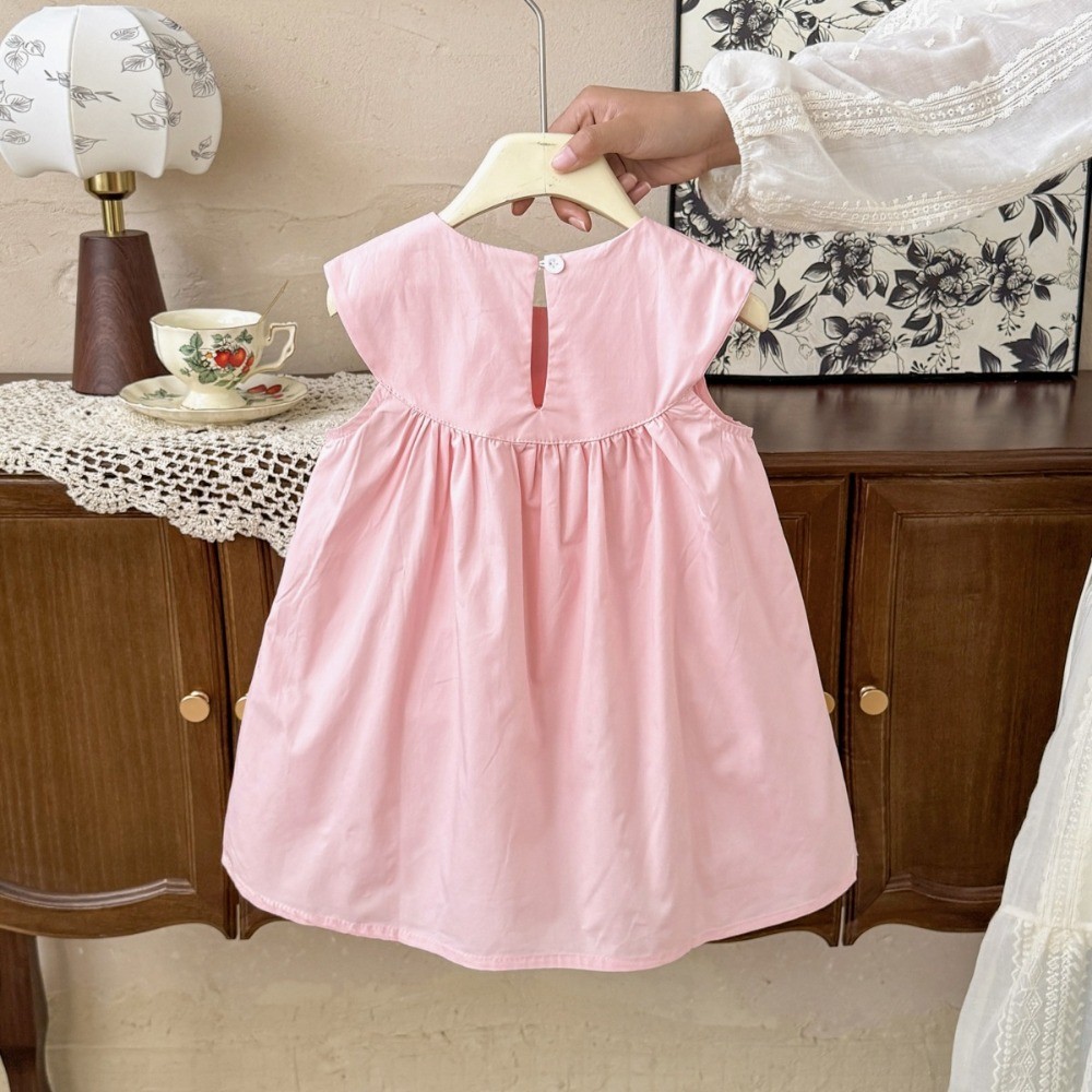 2-7歳韓国版夏の新しい女の子カジュアルドレスピンクイエロー - Embroidery Yellow Dress のレビューと価格